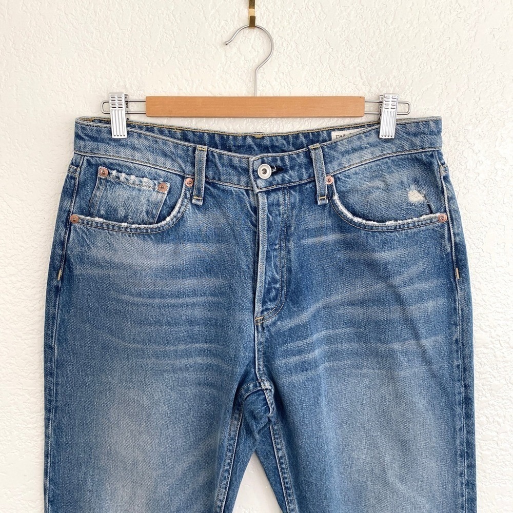 Rag & Bone Rosa Mid Rise Boyfriend Jeans Distressed Cotton Bristol Wash Denim 27 - Picture 5 of 12